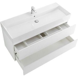 База под раковину Cezares подвесная с двумя выкатными ящиками, Bianco Ghiaccio, 1200x460x500, MOLVENO 46-120-2C-SO-BG